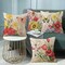 Throw Pillow Covers 16x16 Set of 4 Decorative Spring Pillow Covers Linen Flower Butterfly Farmhouse Pillowcases for Sofa Couch Living Room Outdoor (16" x 16")